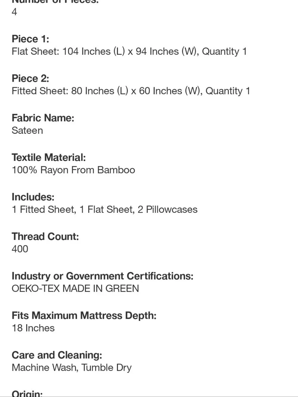 Casaluna Queen 400 Thread Count Rayon from Bamboo Sheet Set Fig Brown